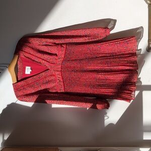 Sezane Red Floral Mini Dress